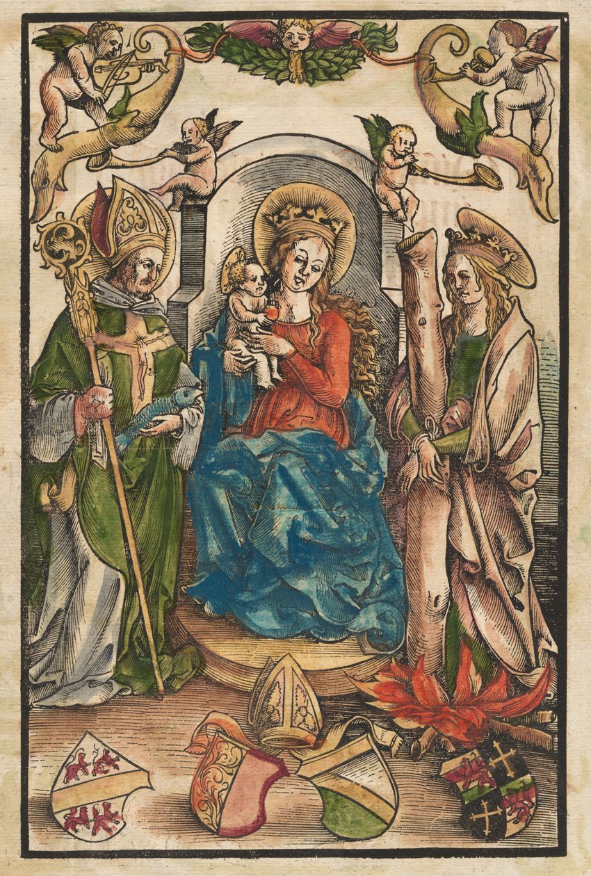 Madonnaen med Saint Ulrich og Saint Afra [recto] av Urs Graf I