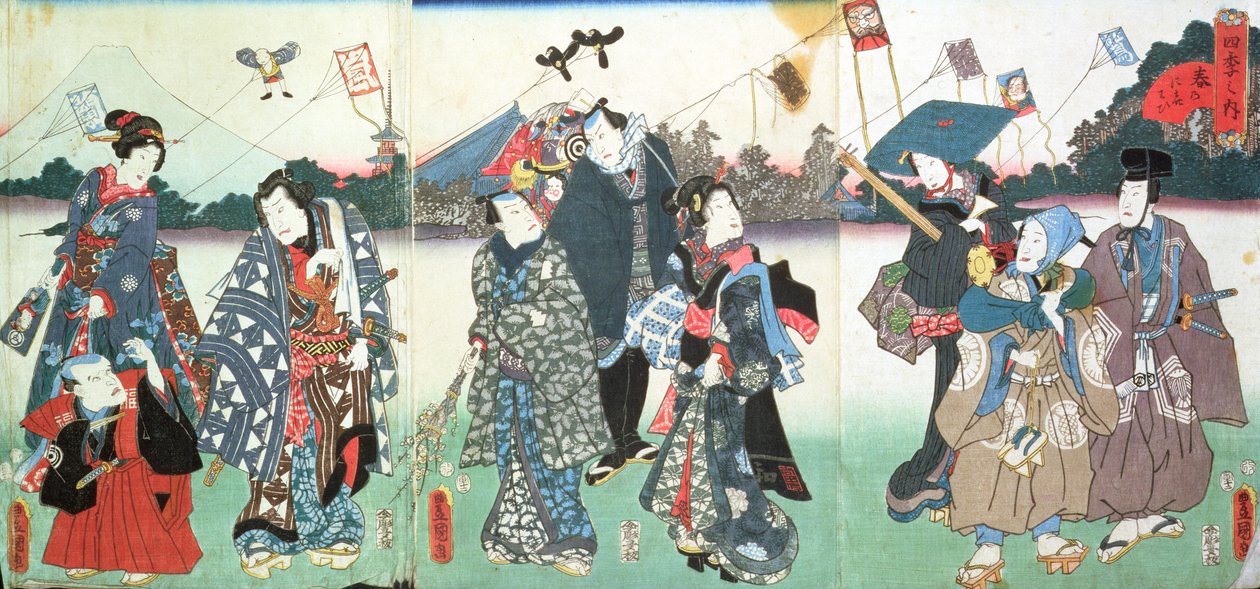 nyttårsfestival, av Utagawa Kunisada