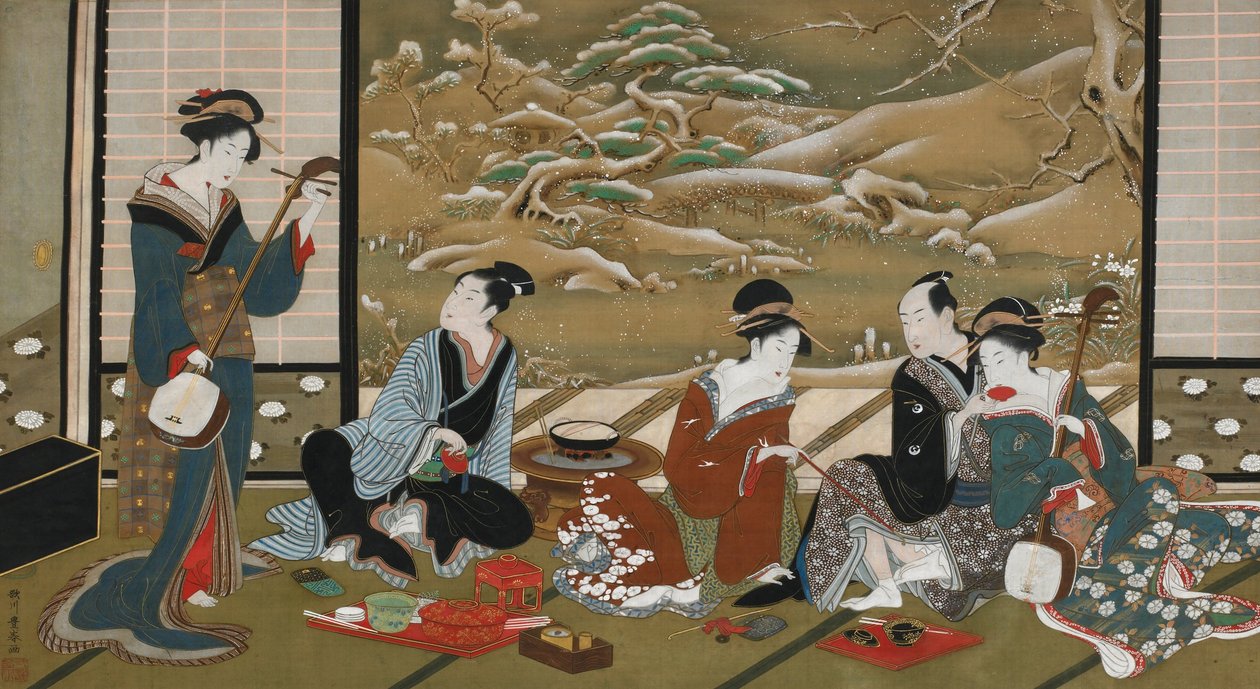 En vinterfest av Utagawa Toyoharu