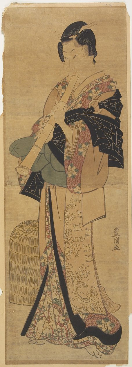 (Kvinne forkledd som en tvangsprest) av Utagawa Toyokuni
