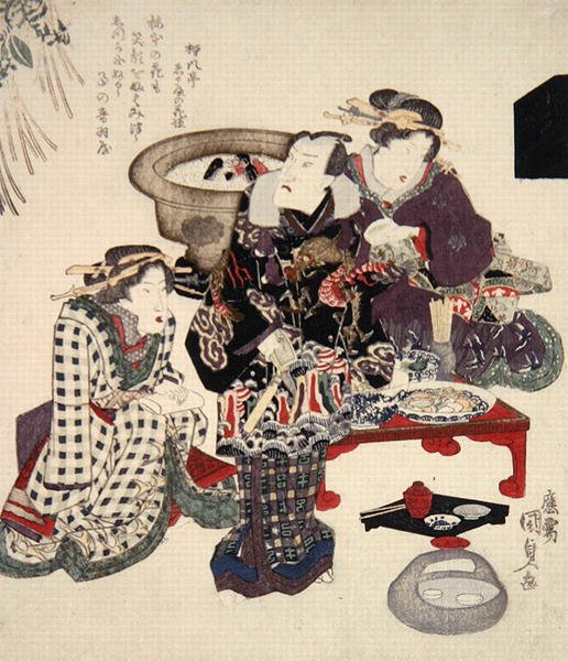 Otawaya (Onoe Kikugoro) ved Umemoto, ca. 1825 (farget treblokktrykk) av Utagawa Kunisada