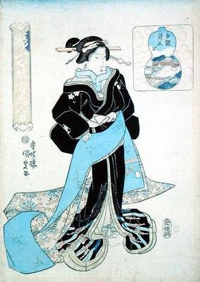 Portrett av en dame (treblokktrykk) av Utagawa Kunisada