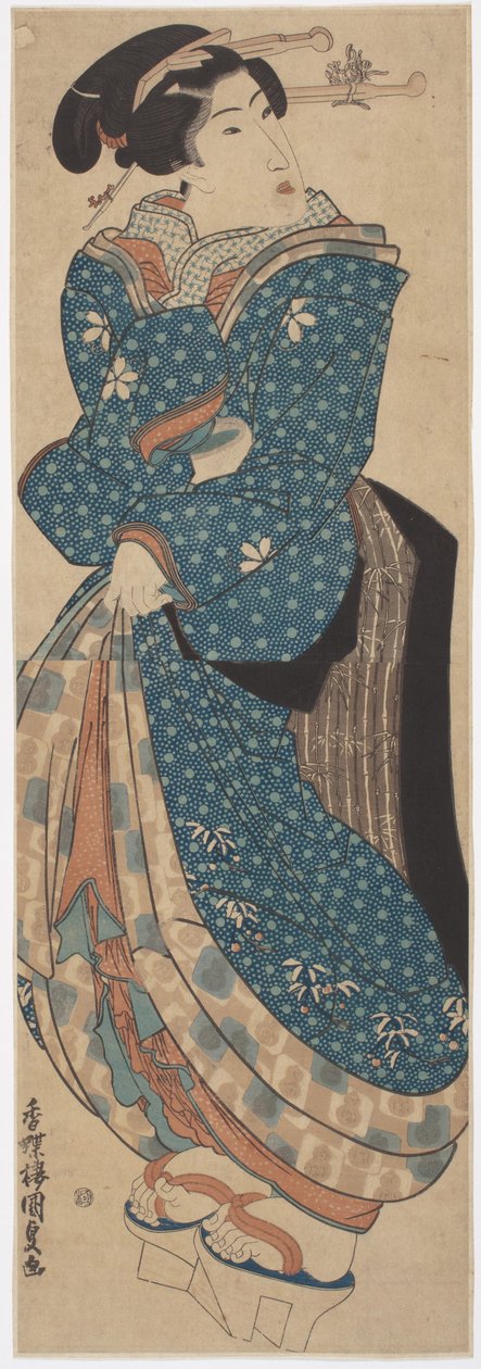 Stående kvinne av Utagawa (1786 1865) Kunisada
