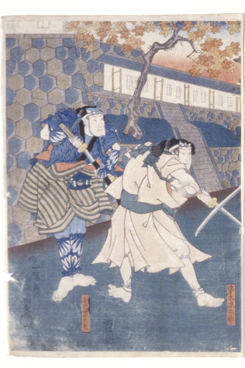 Uguisuzuka hevntegning av Utagawa (1786 1865) Kunisada