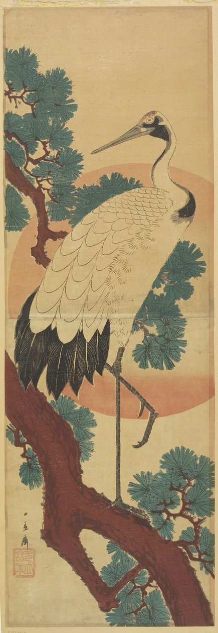 (Kran på Pine Branch) av Utagawa Hiroshige
