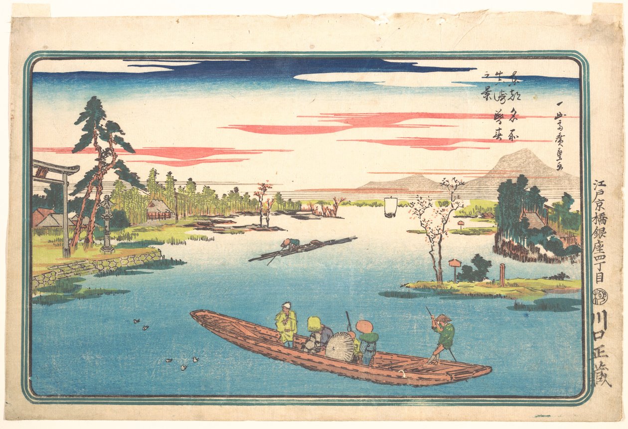 Utsikt over sen vår ved Masaki av Utagawa Hiroshige