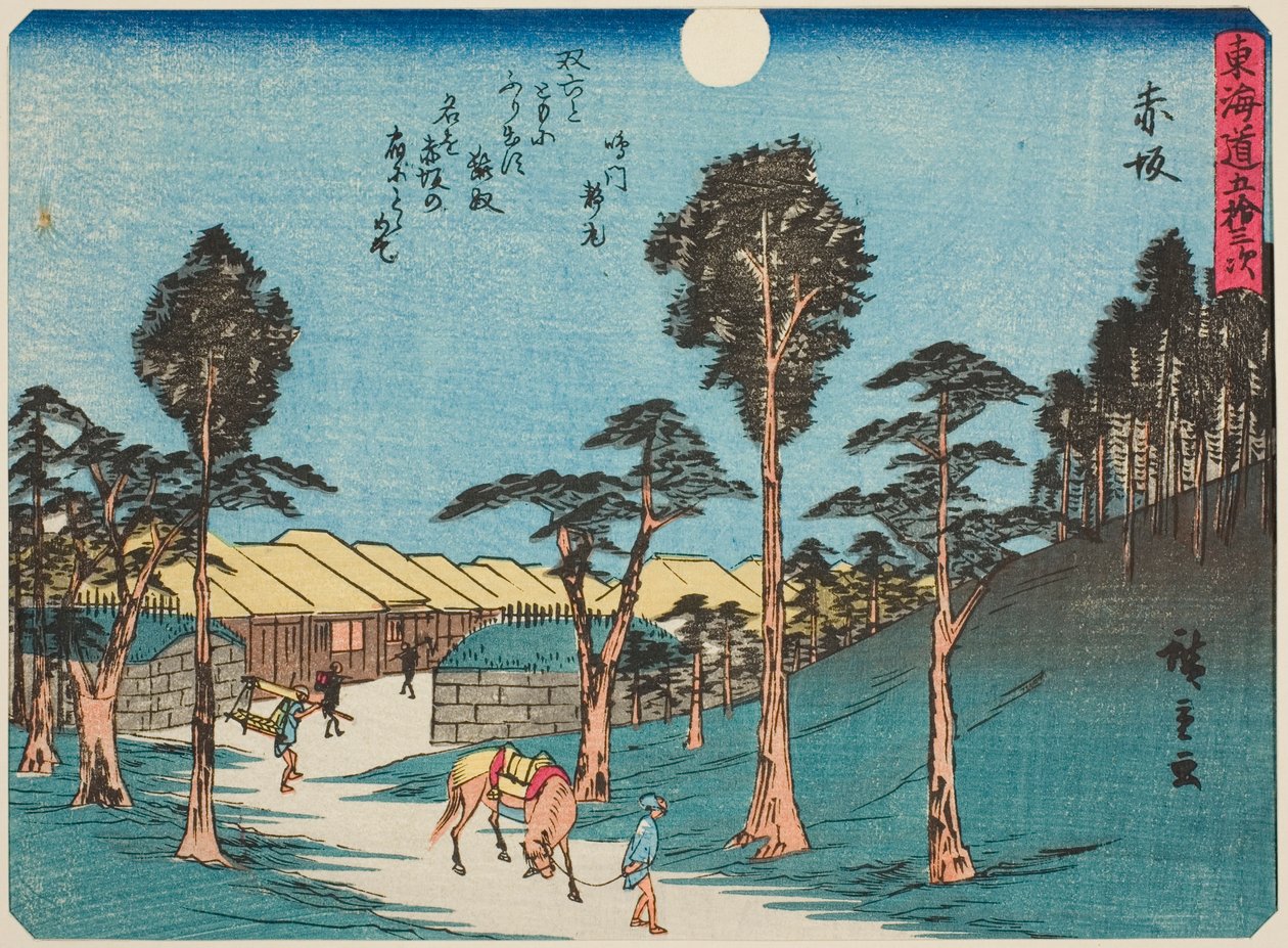 Akasaka, fra seriens "fifty-three S tachi-lyder av te urban grad (urban grad ved siden av hovedfjellet)," Tillatt urban grad) av Utagawa Hiroshige