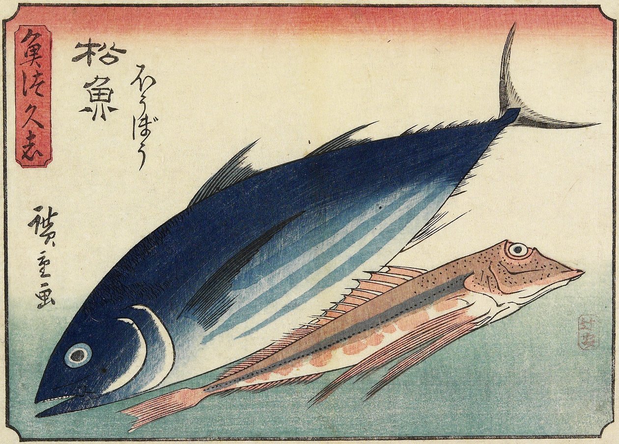 Bonito og Gurnard, 10-6 av Utagawa Hiroshige