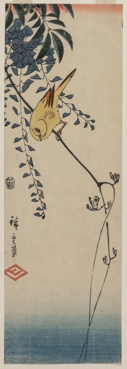 Kanariøyene og Wisteria av Utagawa Hiroshige