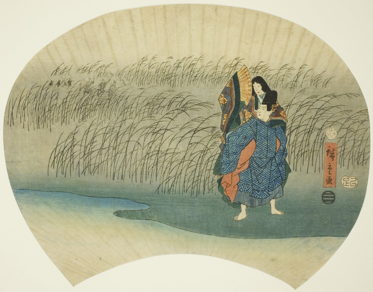 Par rømmer, fra Akutagawa-episoden i Tales of Ise av Utagawa Hiroshige