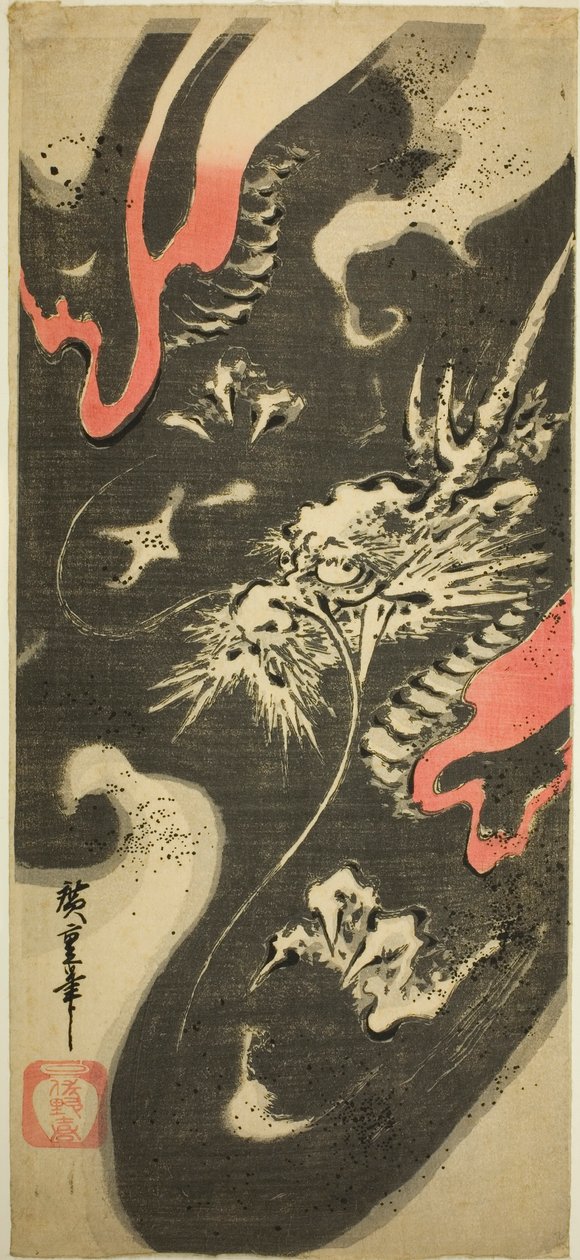 Drage i skyer av Utagawa Hiroshige