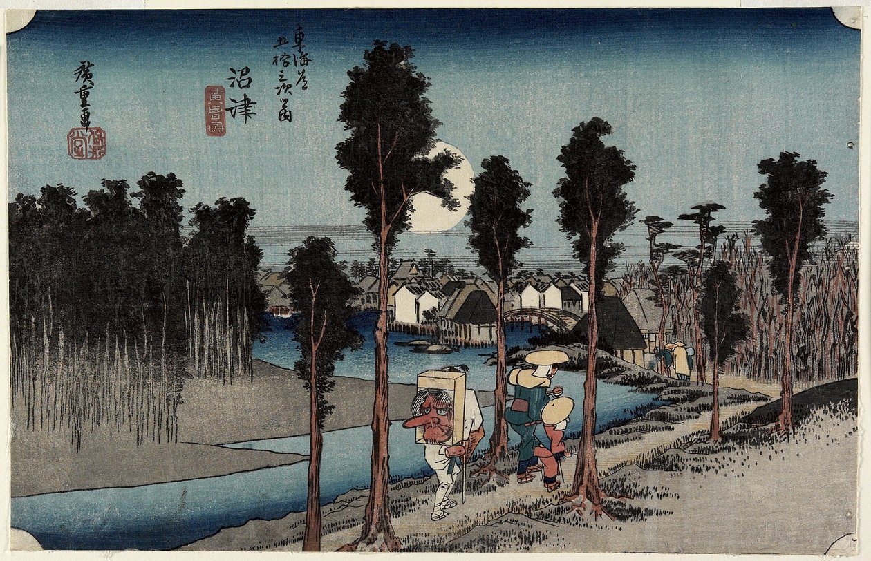 Skumring ved Numazu, ca. 1833 av Utagawa Hiroshige