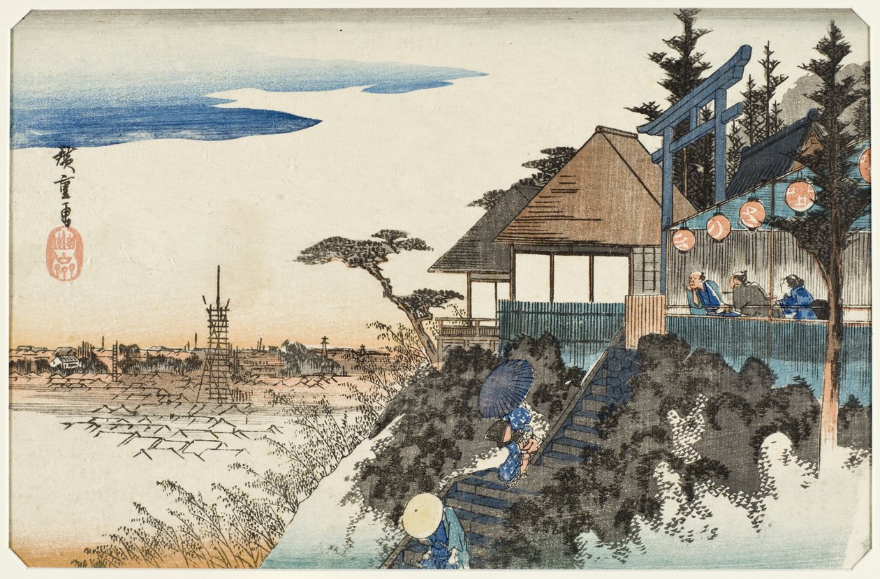 Østskråningen ved Kanda Myōjin-helligdommen av Utagawa Hiroshige