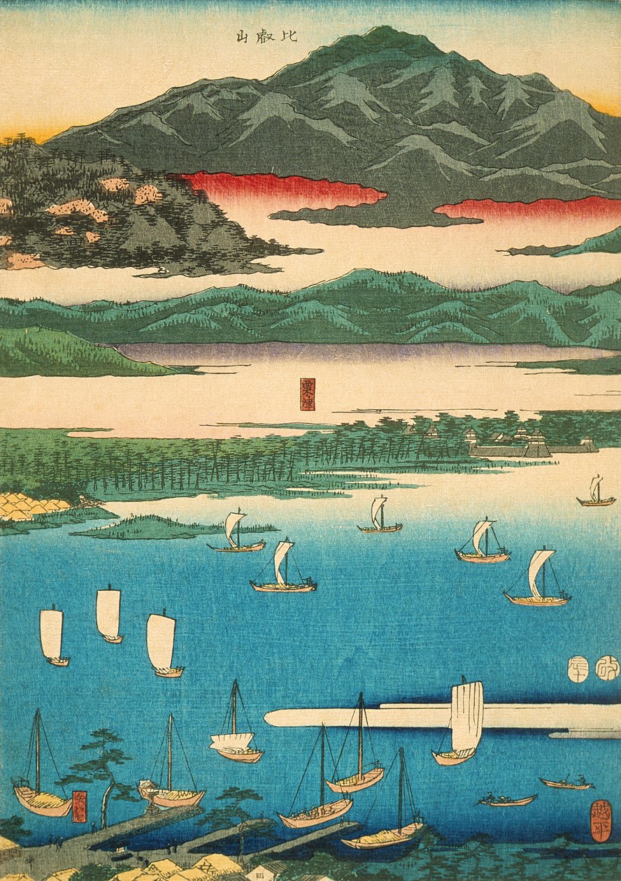 Åtte utsikter over Ōmi av Utagawa Hiroshige