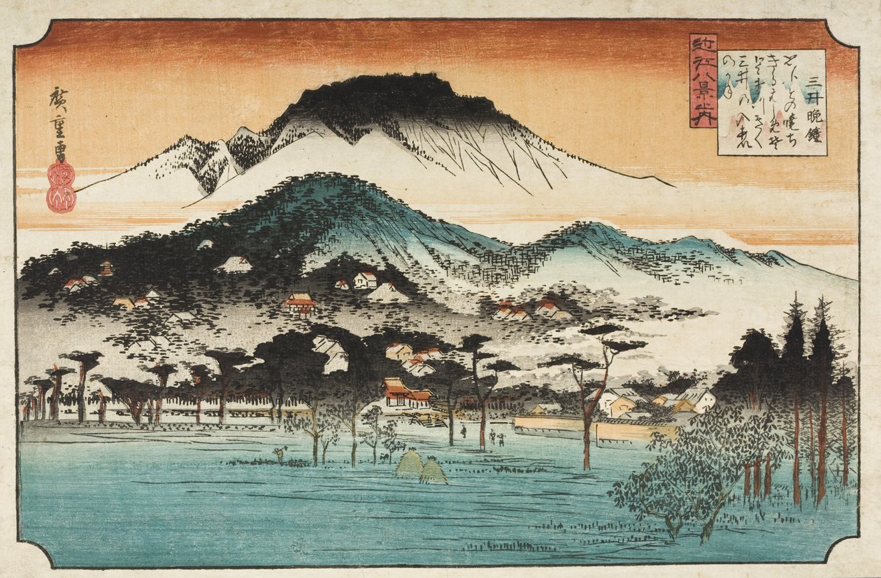 Aftenklokken ved Mii-dera av Utagawa Hiroshige