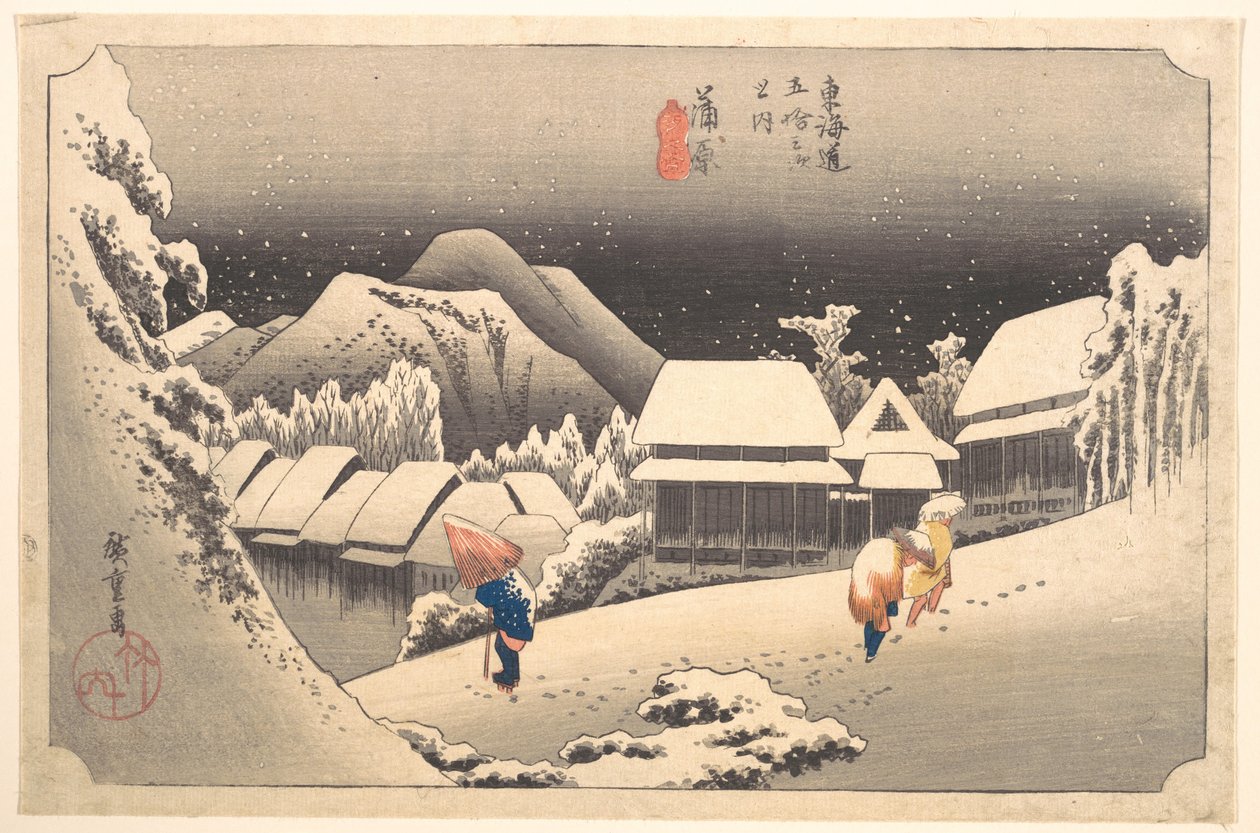 Kveldssnø av Utagawa Hiroshige