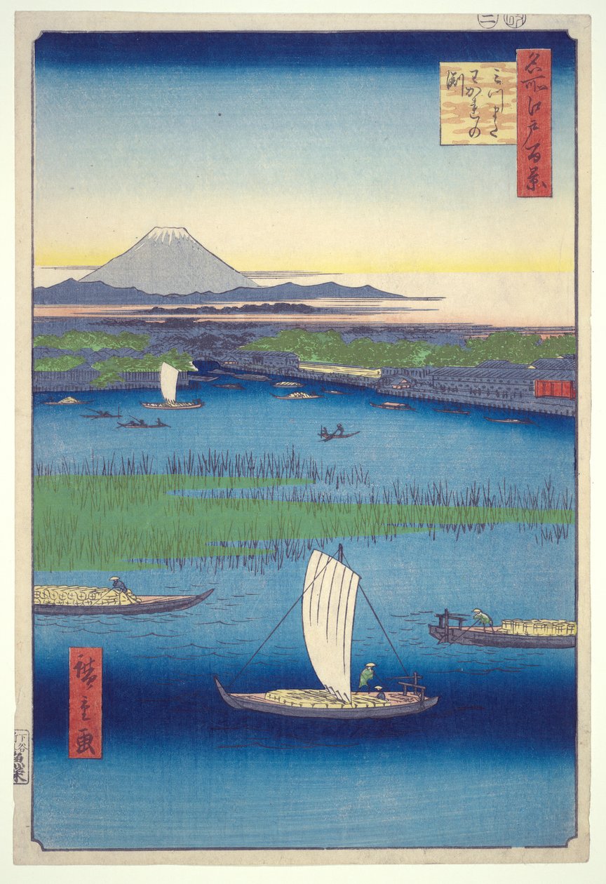 Fairwell Deep at Mitsumata Fork, fra serien One Hundred Famous Views of Edo av Utagawa Hiroshige