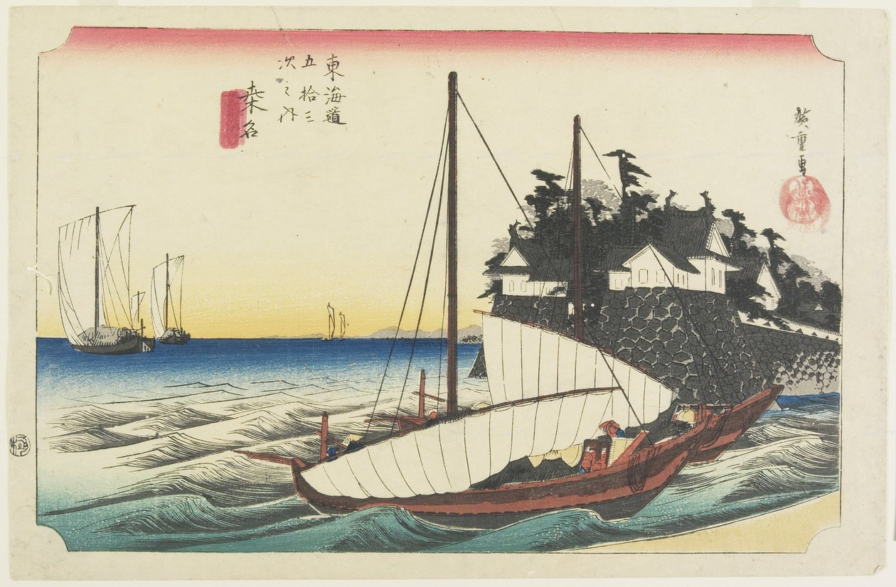 Fergen er en hånd fra Shichiri, Kuwana, ca. 1833 av Utagawa Hiroshige