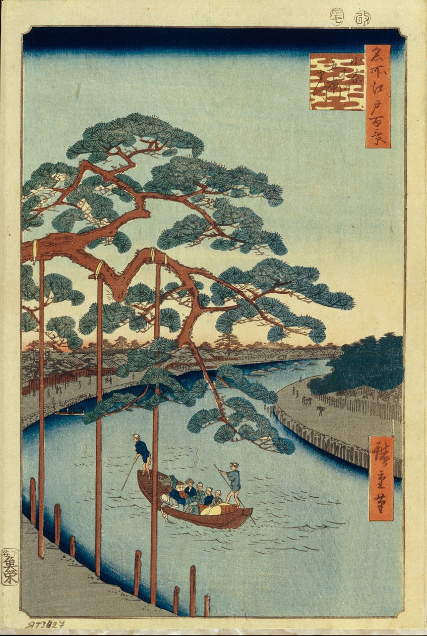 Five Pines og Onagi-kanalen hundre kjente utsikter over Edo, 1856-1858 av Utagawa Hiroshige