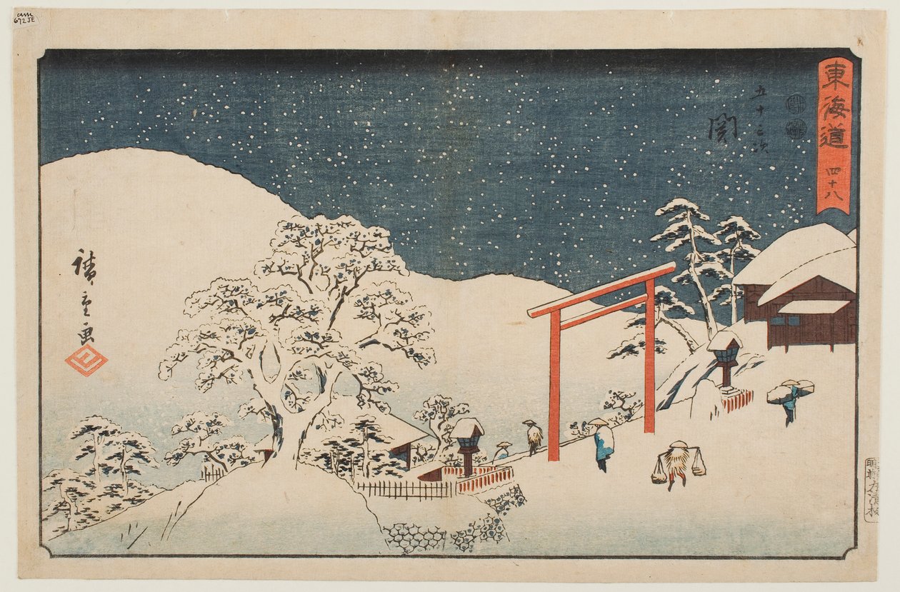 Førtiåtte: Seki, fra serien «De femtitre stasjonene på Tōkaidō» av Utagawa Hiroshige