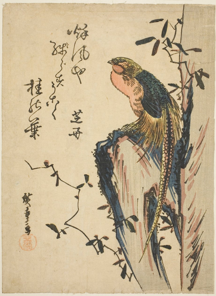 Gullfasan av Utagawa Hiroshige