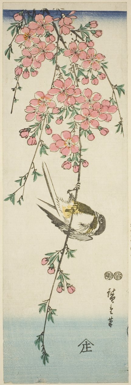 Pommemeis og kirsebærblomstrer av Utagawa Hiroshige