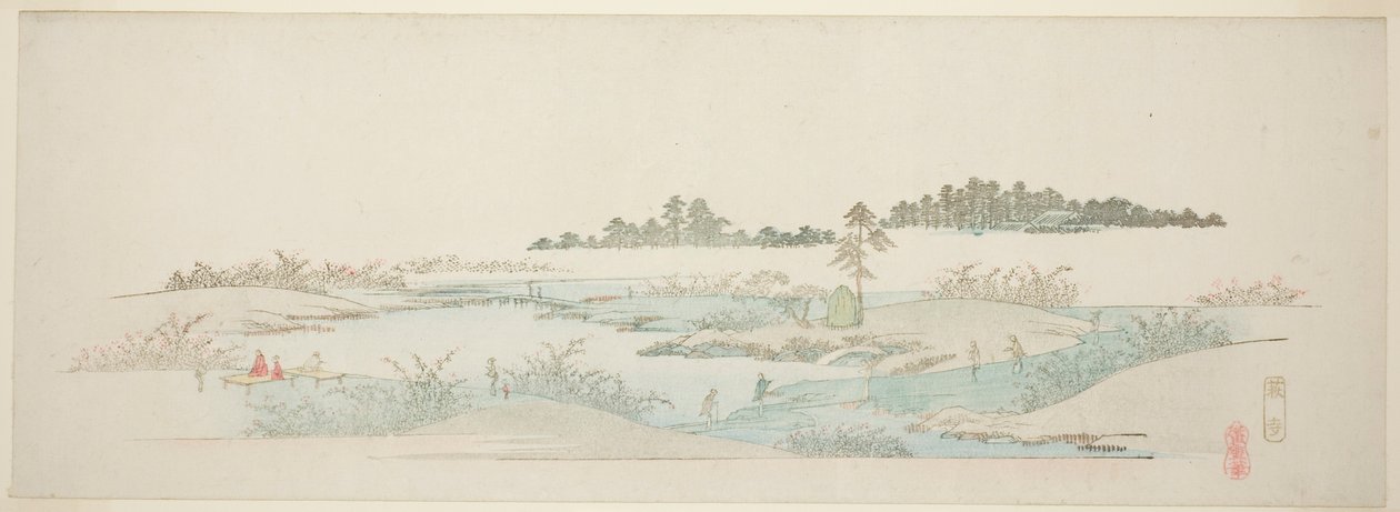 Hagi Temple (Hagidera), fra serien "Thirteen Views of the Environs of Edo" av Utagawa Hiroshige