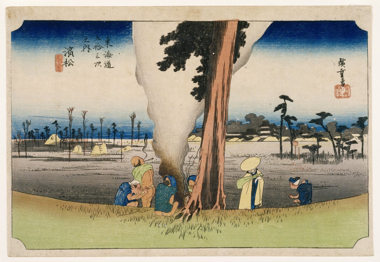 Hamamatsu, fra Fifty-three Stations on the Tokaido Highway, ca. 1834 (fargetrykk av treblokk) av Utagawa Hiroshige