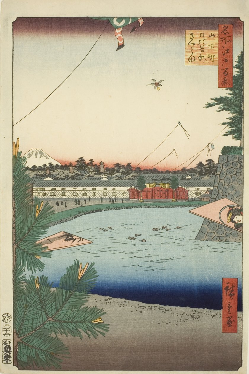 Hibiya plan d utenfor - Sakurada fra Yamashita - arbeid (Yamashita - arbeid Hibiya utenfor - Sakurada), fra seriens ``Ridge d re d fa net s view ws of Edo (Hundre berømte utsikt over Edo)