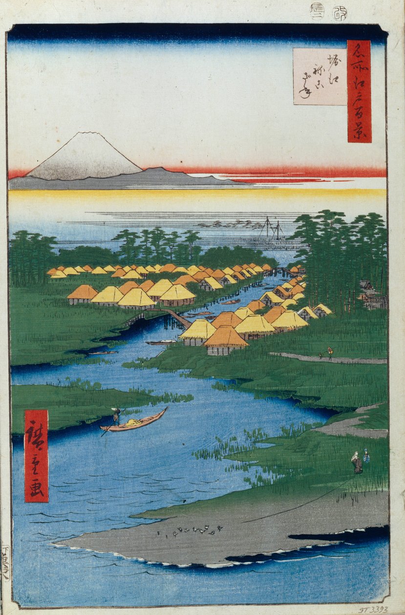 Horie og Nekozane hundre kjente utsikter over Edo, 1856-1858 av Utagawa Hiroshige