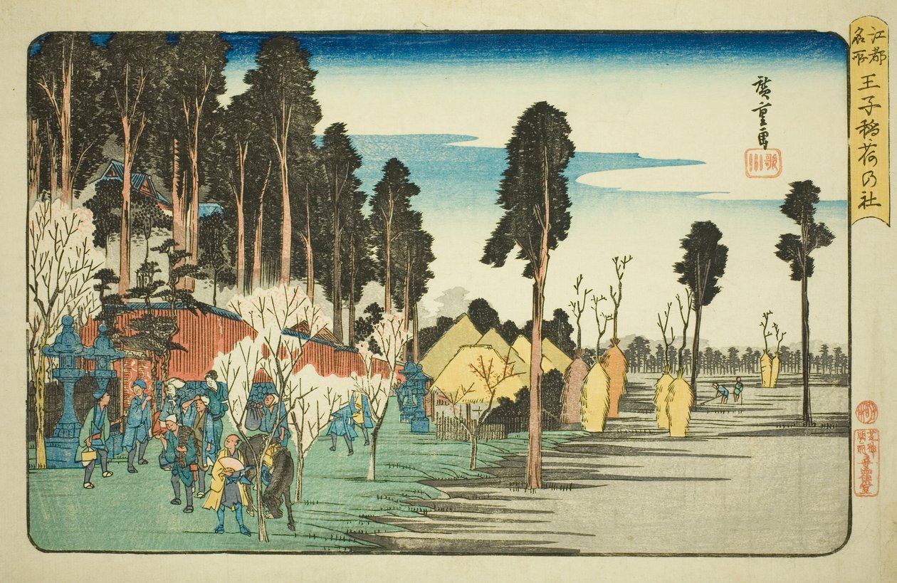 Inari Shine at Oncle (onkel Inari no Yashiro), fra seriens "fa net s pa s member Edo (ting berømt sted)" av Utagawa Hiroshige