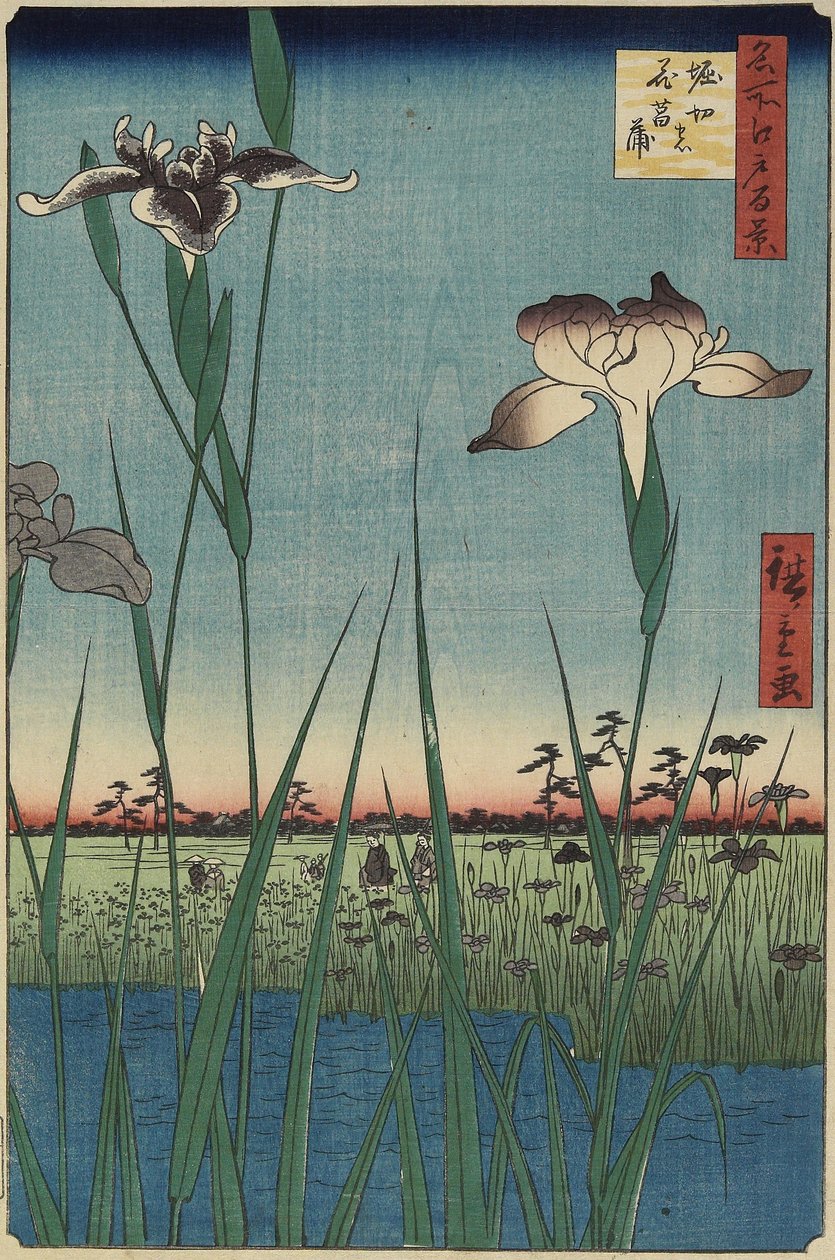 Iris Garden at Horikiri, May 1857 av Utagawa Hiroshige
