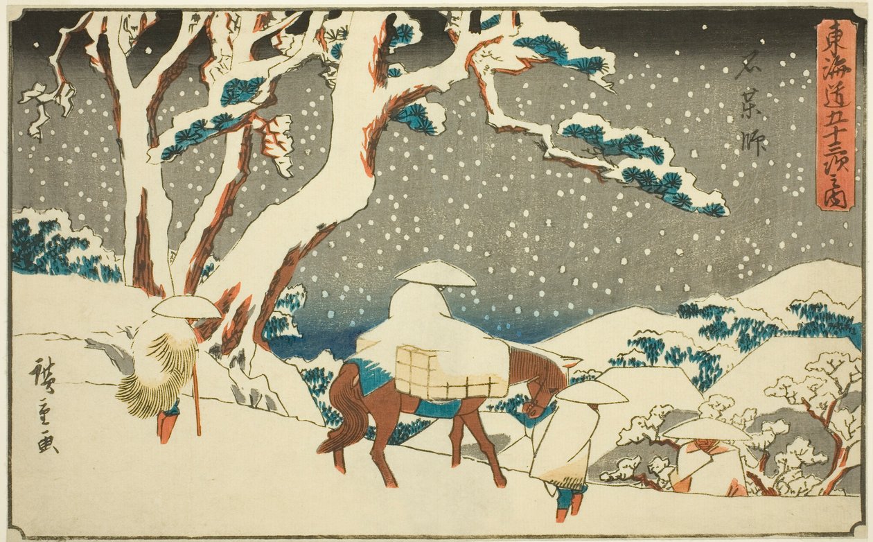 Ishiyakushi, fra seriens "Fifty-three S tachi sounds of the urbanity (urban grad av hovedfjellet nedenfor)," av Utagawa Hiroshige