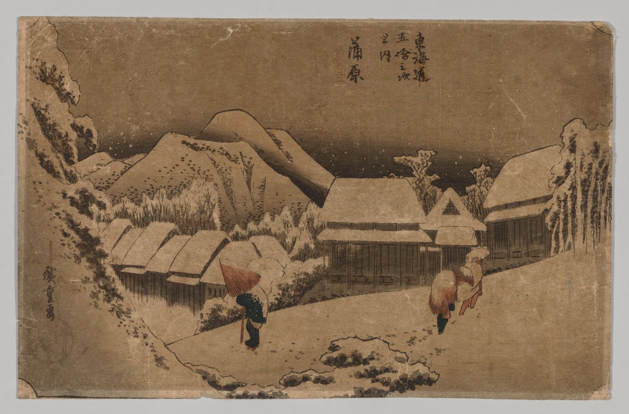 Kambara: Kveldssnø av Utagawa Hiroshige