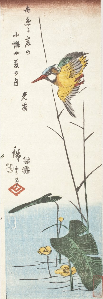 Isfugl og siv av Utagawa Hiroshige
