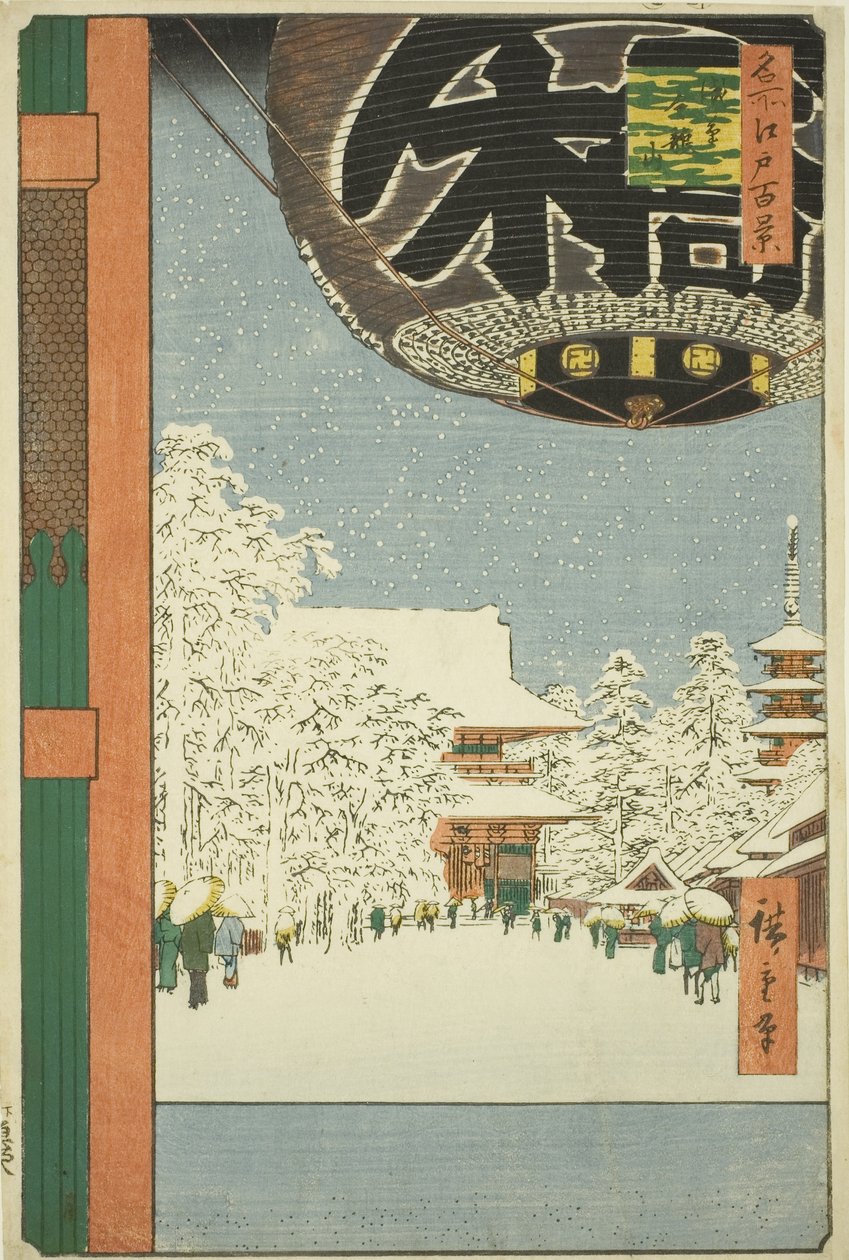 Kinryu gjenværende hånd MP på Asakusa (Asakusa Kinryu gjenværende), fra serien "Ridge for d re d fa net s Views of Edo (Etthundre berømte severdigheter i Edo)" av Utagawa Hiroshige