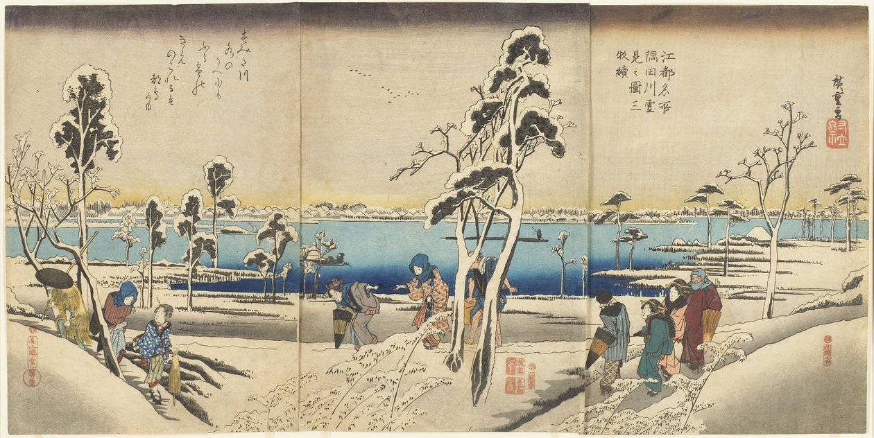 Det er et kjent sted-Snø på siden-Mr. av Utagawa Hiroshige