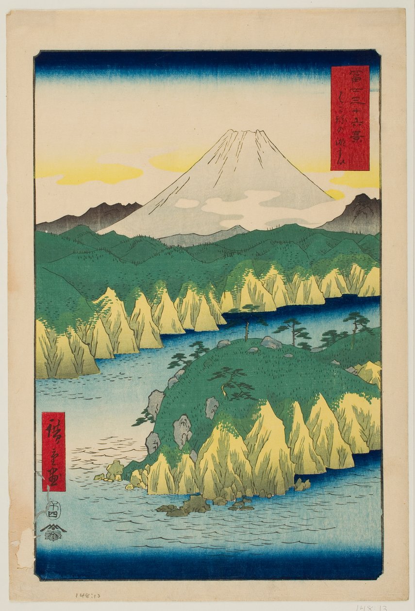 Innsjø ved Hakone, fra serien «Tretti-seks utsyn over Fuji-fjellet» av Utagawa Hiroshige