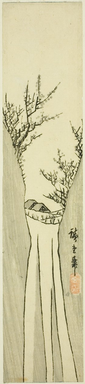 Landskap med foss av Utagawa Hiroshige