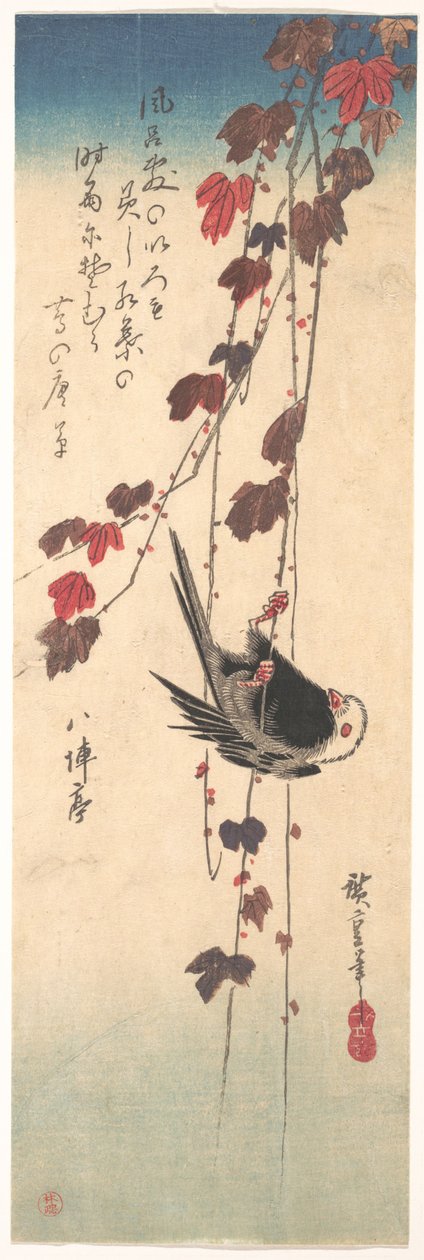 Stjertmeis på høsteføy av Utagawa Hiroshige