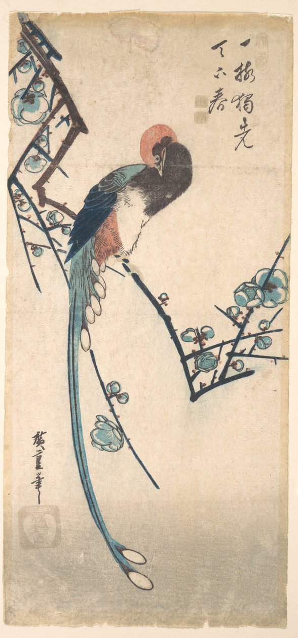 Langhalet fugl av Utagawa Hiroshige