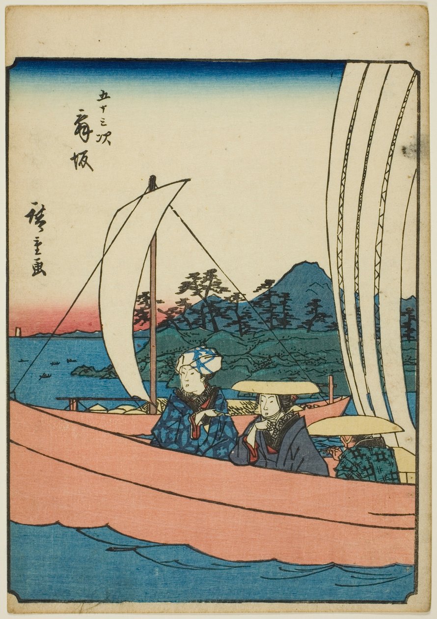 Maisaka, fra seriens "fifty-three S tachi-lyd "of te urbanity" (Goshuyama neste) ) av Utagawa Hiroshige