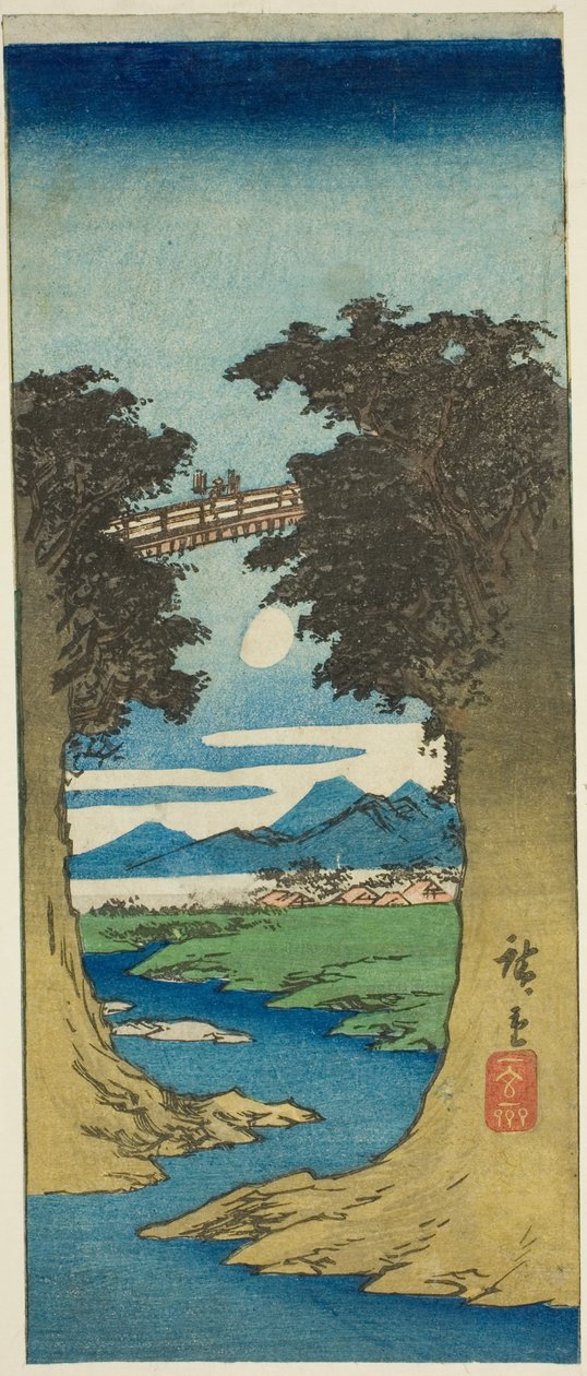 Monkey Bridge av Utagawa Hiroshige