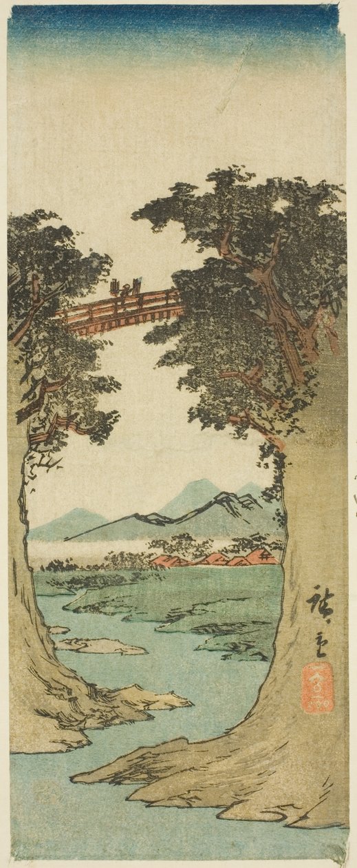Monkey Bridge av Utagawa Hiroshige