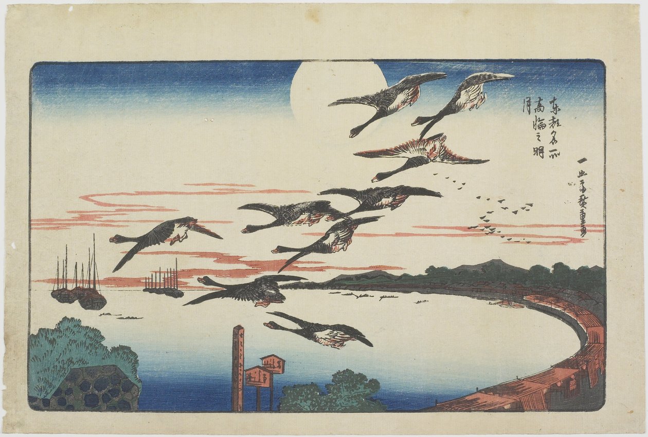 Måneskinn ved Takanawa, ca. 1831 av Utagawa Hiroshige