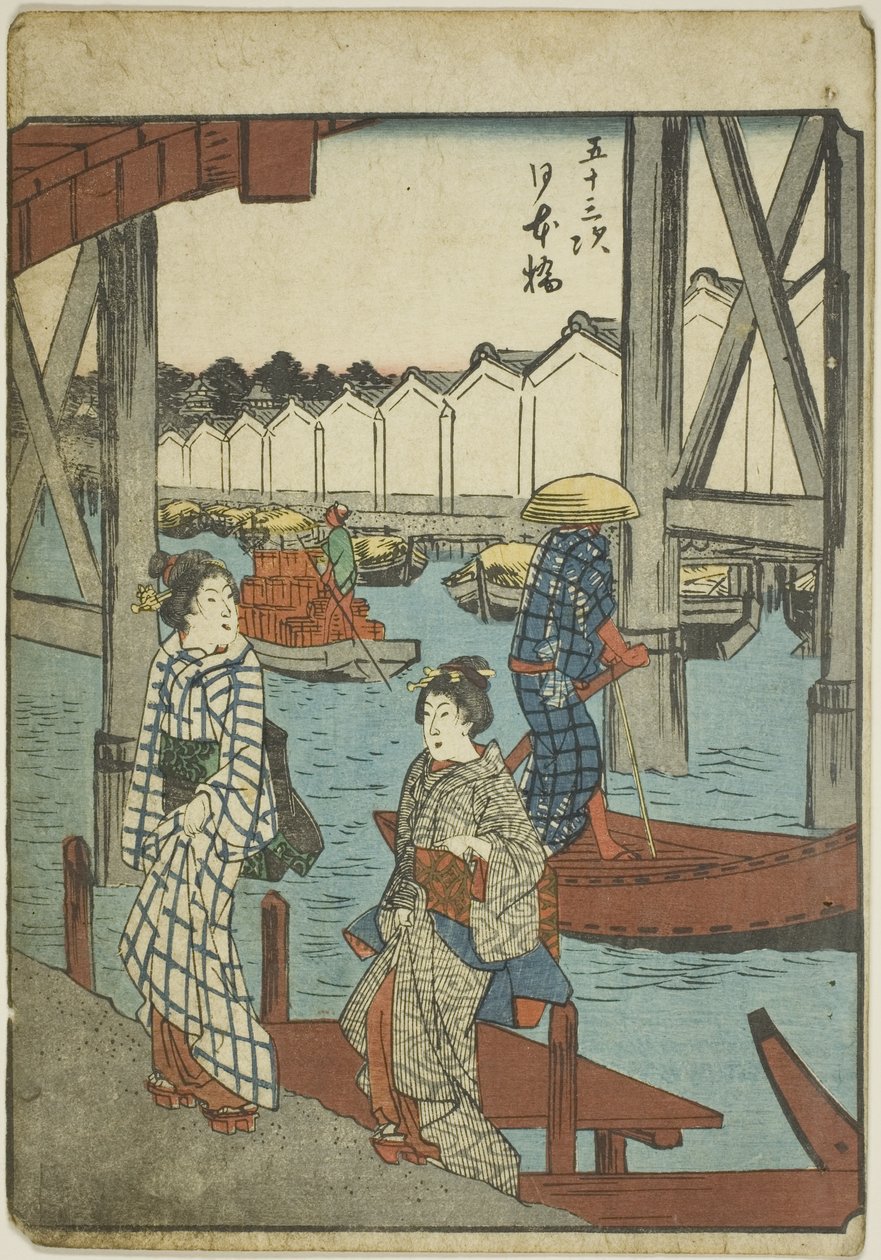 Japan B Ridge (Nihonbashi), fra seriens "fifty-three S tachi-lyd s" of te urbanity