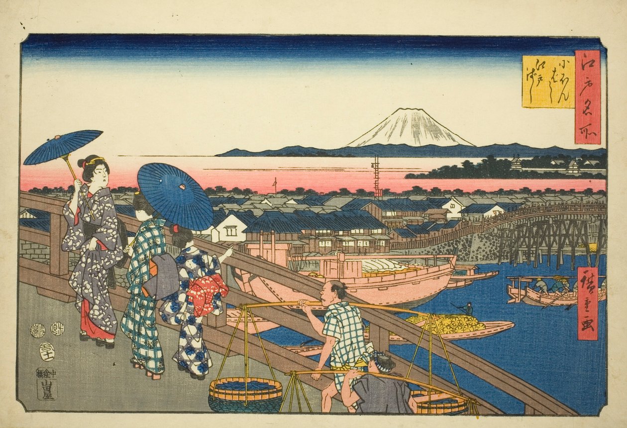Japan B Ridge og Edo B Ridge (Nihonbashi Edobashi), fra Teseries av Utagawa Hiroshige