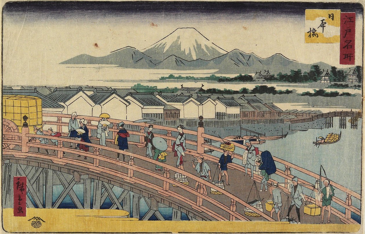 Nihonbashi B Ridge, 1830-1858 av Utagawa Hiroshige
