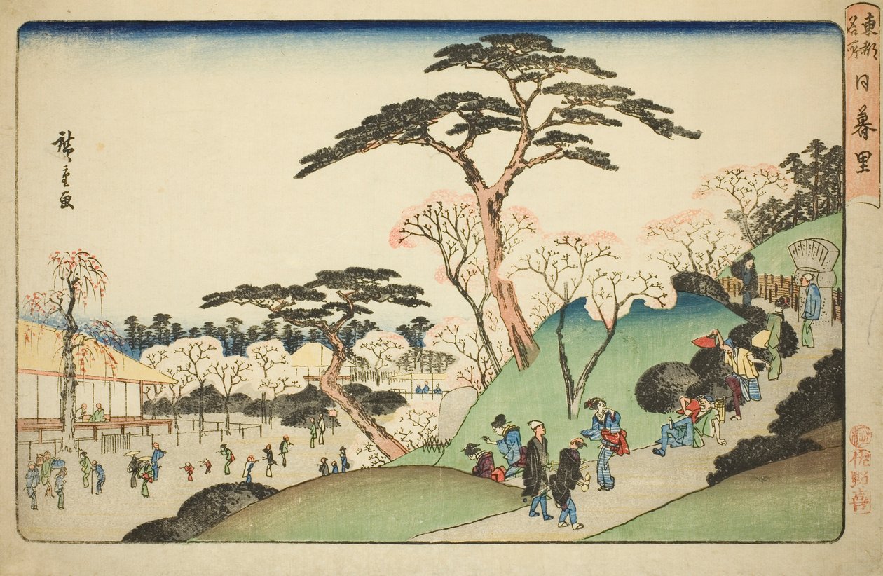 Nippori, fra serien "Famous Places in the Eastern Capital (Toto meisho)" av Utagawa Hiroshige