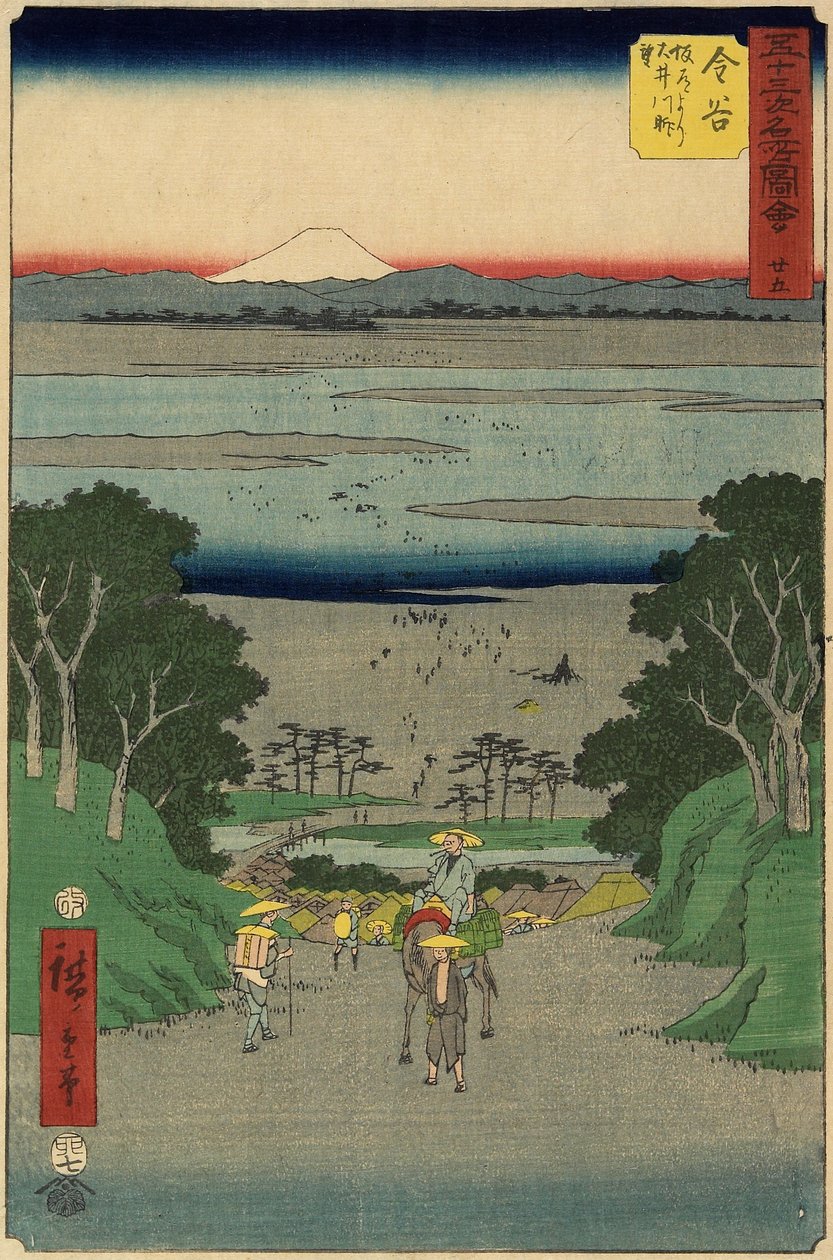 av. 25 Hey River, Kanaya, juli 1855 av Utagawa Hiroshige